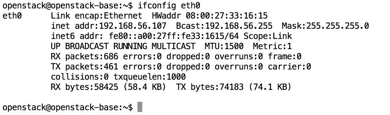 ifconfig for a specific interface