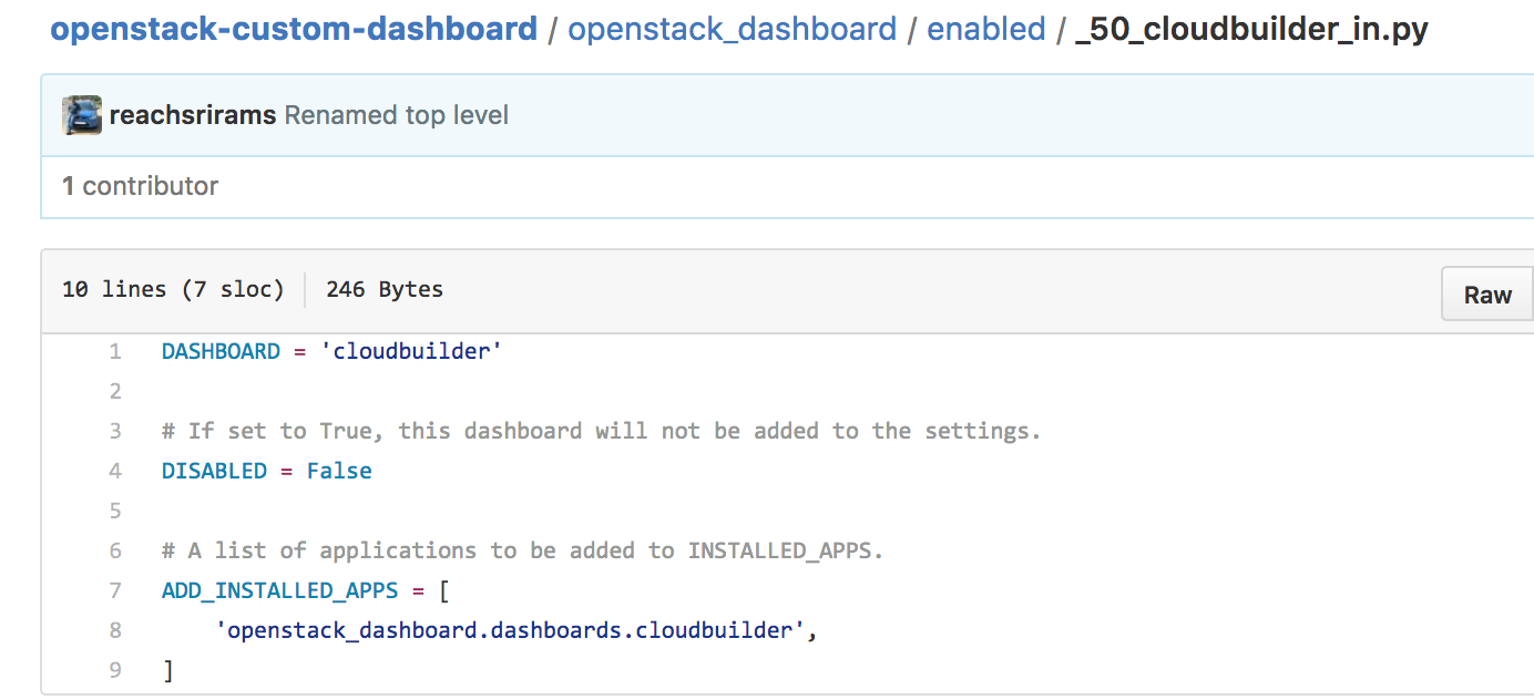 Python file to enable a OpenStack Horizon dashboard