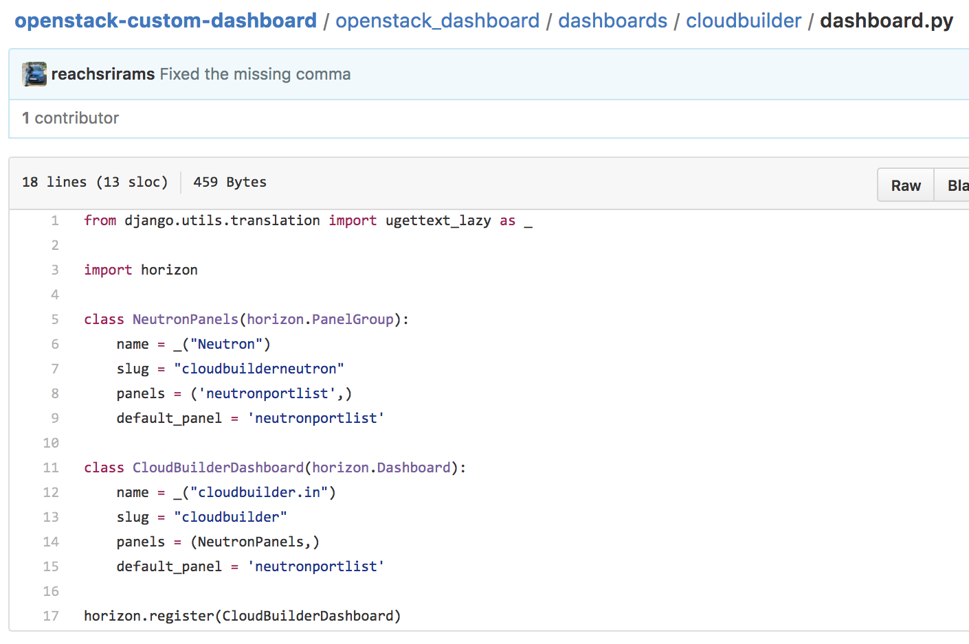 Python file containing dashboard implementation